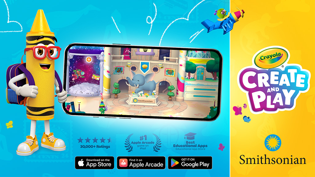 Crayola arbeitet mit dem Smithsonian Institut und Red Games Co. für ein Handyspiel zusammen.