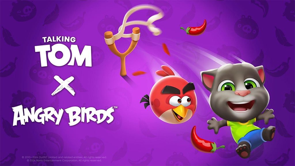 Talking Tom und die Angry Birds Charaktere kämpfen gegen Schweine in My Talking Tom 2