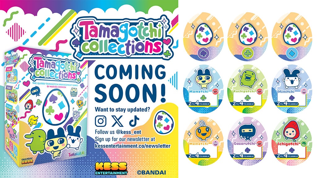 Füge einzigartige Tamagotchi-Charaktere zu diesem bezaubernden neuen Brettspiel hinzu