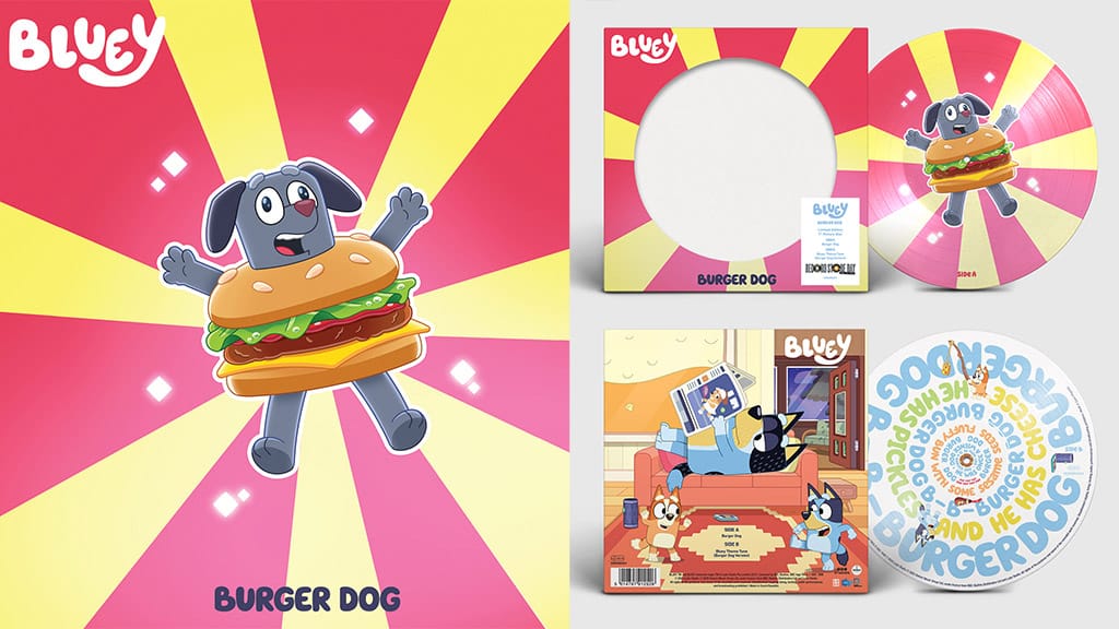 Tanze mit Bluey zum Song „Burger Dog“ auf limitierter Vinyl-Ausgabe!