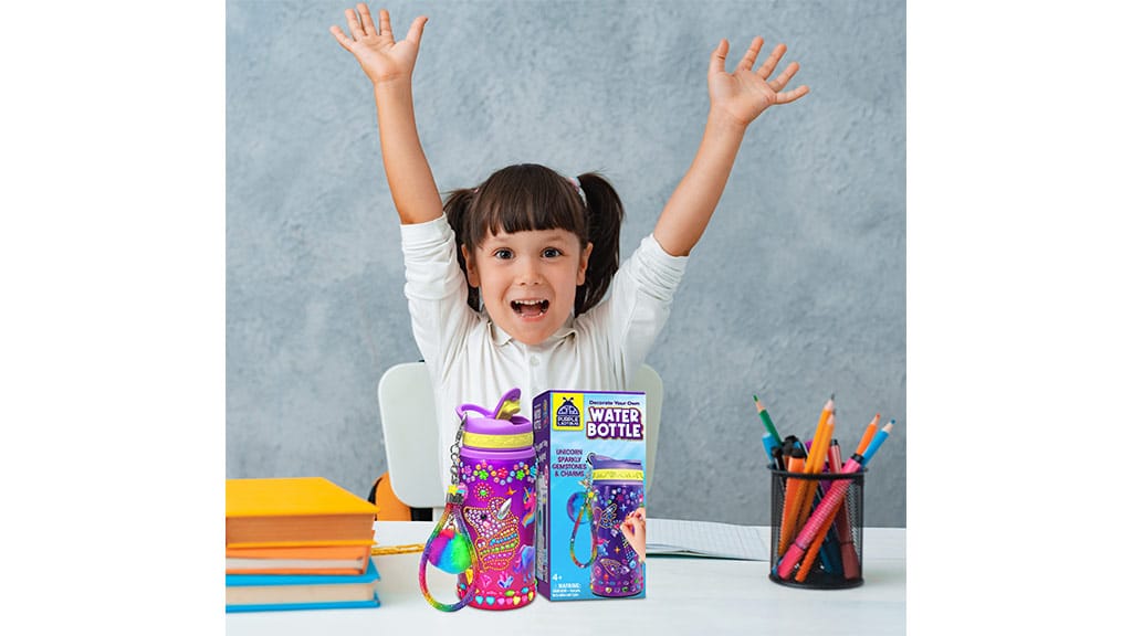 Lila Marienkäfer Einhorn Edelstein-Wasserflaschen Kreativset