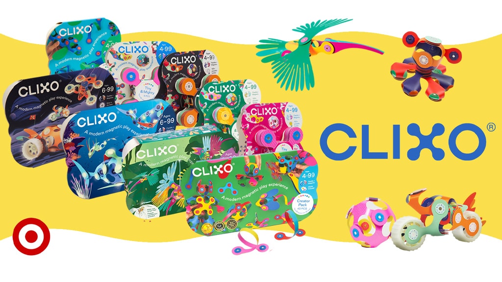 Drehe, baue und biege mit den neuen magnetischen Sets von Clixo