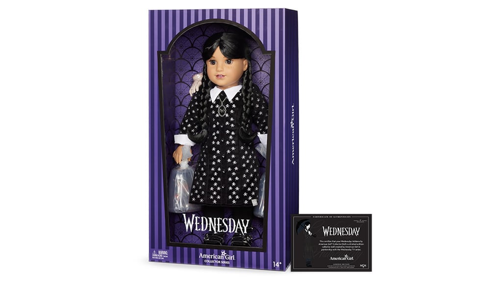 Kinder können sich mit der neuesten American Girl-Puppe der Addams Family anschließen.
