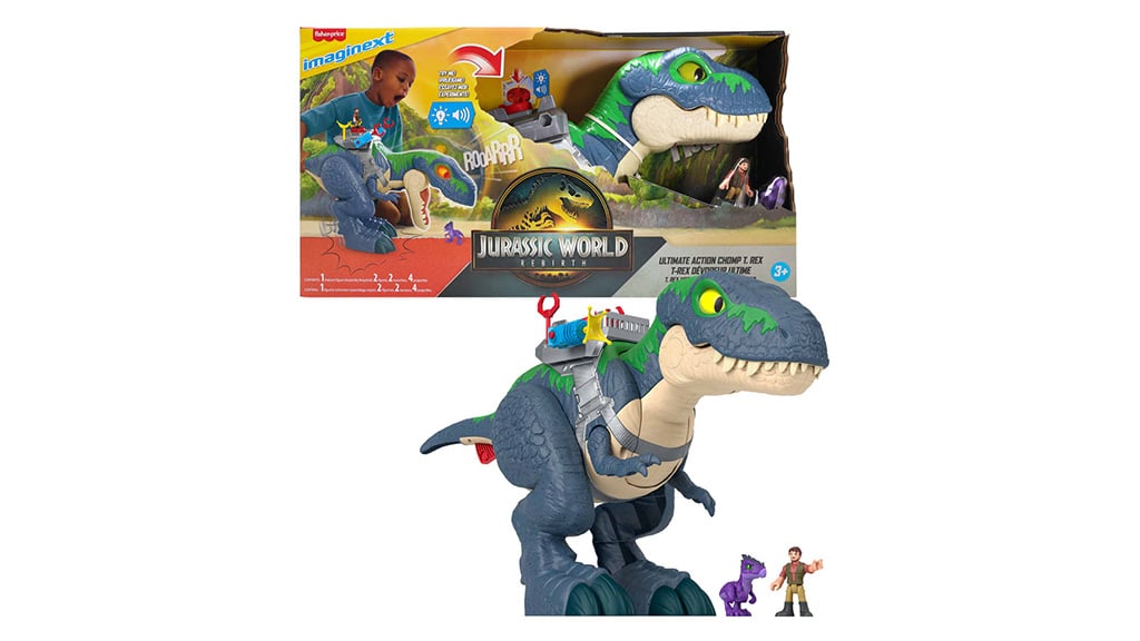 Mattel Fisher-Price Imaginext Jurassic World Wiedergeburt Ultimate Action Chomp T. Rex