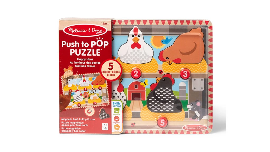 Melissa &amp; Doug Boldog Pipik - Nyomd és pattanj puzzle