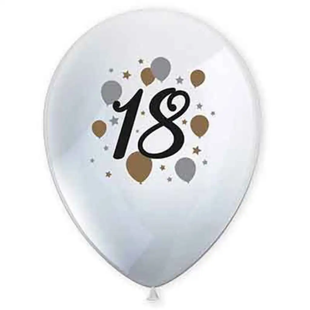 "18" Jahre bedruckte Latexballons 6er-Set