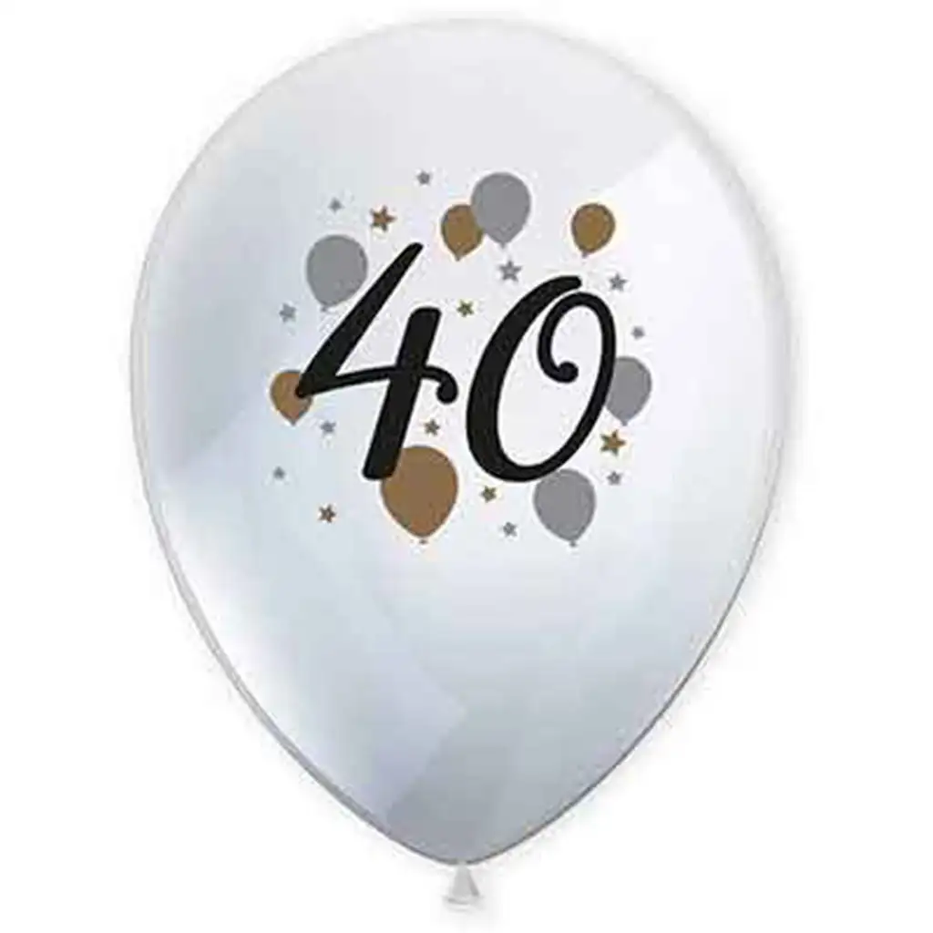"40" Jahre bedruckte Latexballons 6er-Set