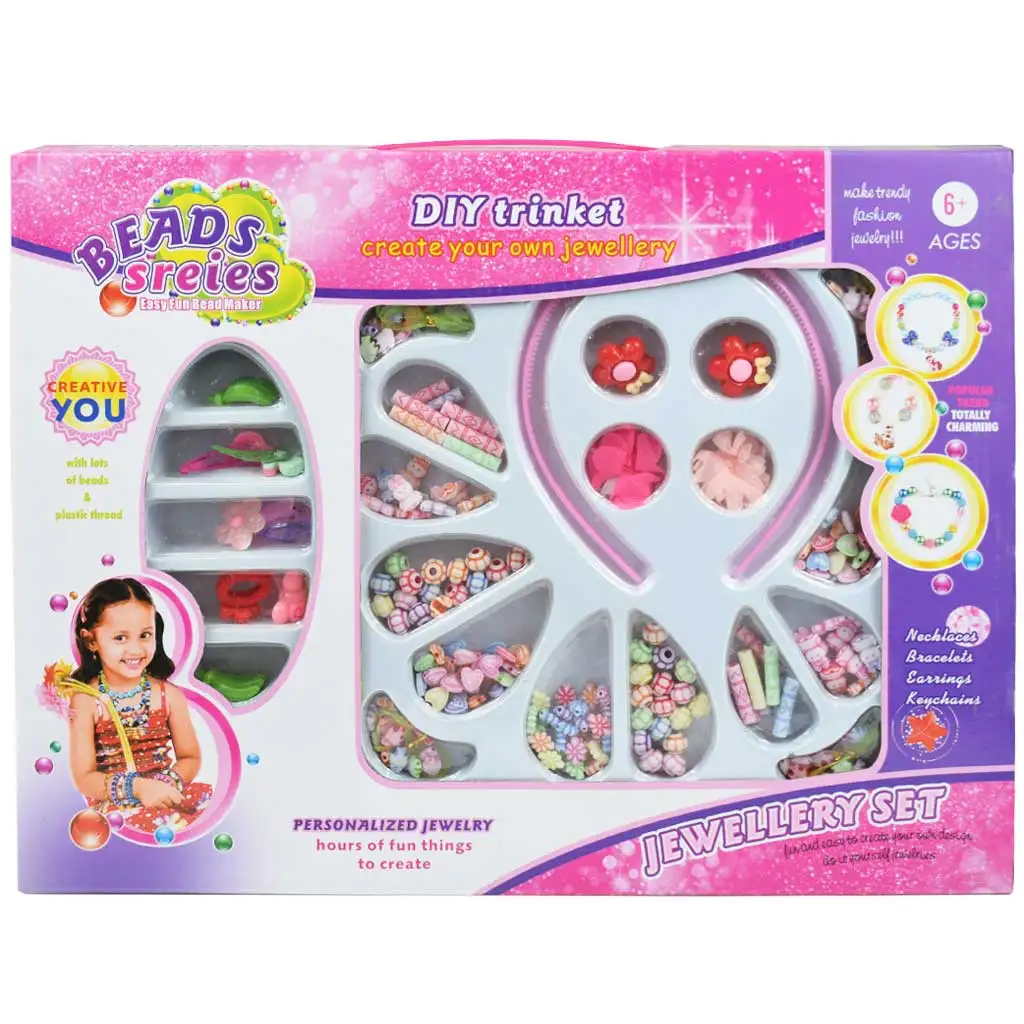 Beads Series: Ékszerkészítő szett 200+ színes gyönggyel és hajpánttal kép 1