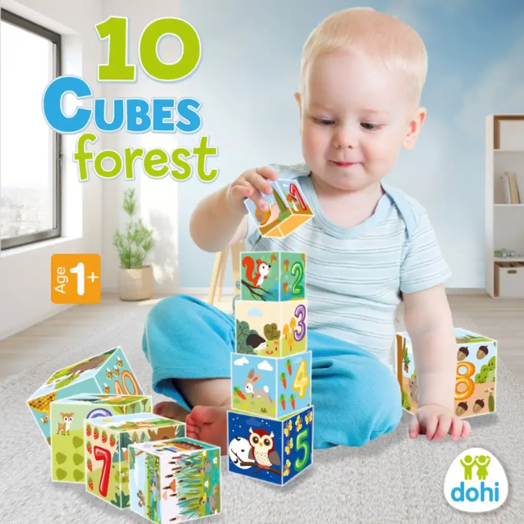 10+Cube+Würfelstapelspiel - Wald kép 2