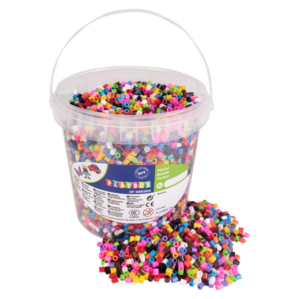 PlayBox: 5mm MIDI Bügelperlen, 10.000 Stück in 10 verschiedenen Farben