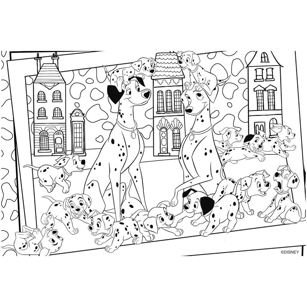 Disney 101 Dalmatiner 2-in-1 Puzzle und Malset mit 24 Teilen, 50x35cm – Lisciani kép 3
