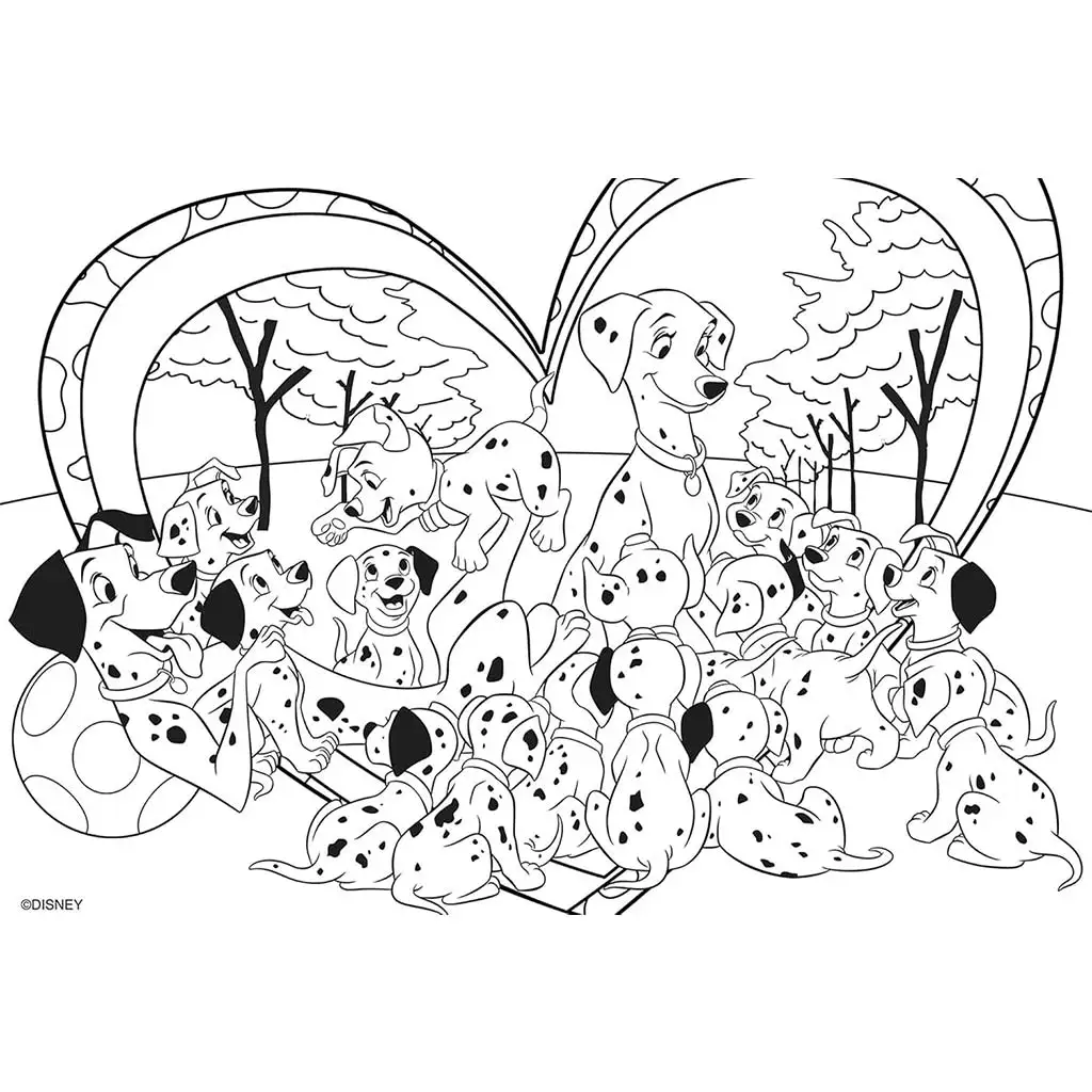 Disney 101 Dalmatiner 2-in-1 Maxi Puzzle mit 24 Teilen und Malset 70x50cm - Lisciani kép 2