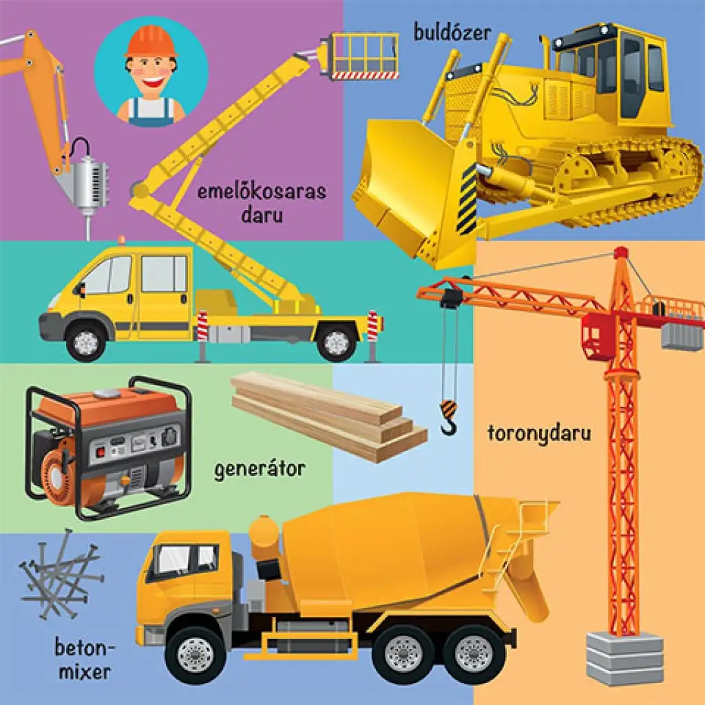 101 bunte Bilder von Maschinen Babybuch kép 3