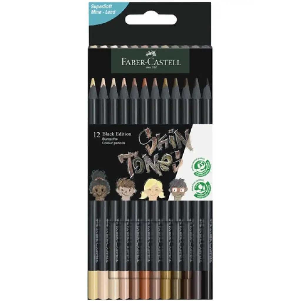 Faber-Castell: Black Edition Skin Tone testszínű 12db-os színes ceruza készlet kép 1
