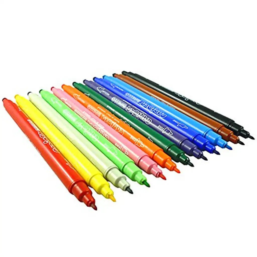 Farbiger Filzstift-Set mit zwei verschiedenen Spitzen, 12 Stück - Carioca kép 2