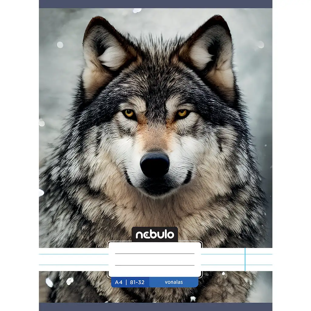 Nebulo: Liniertes Heft mit Wolfsmuster 81-32 A/4