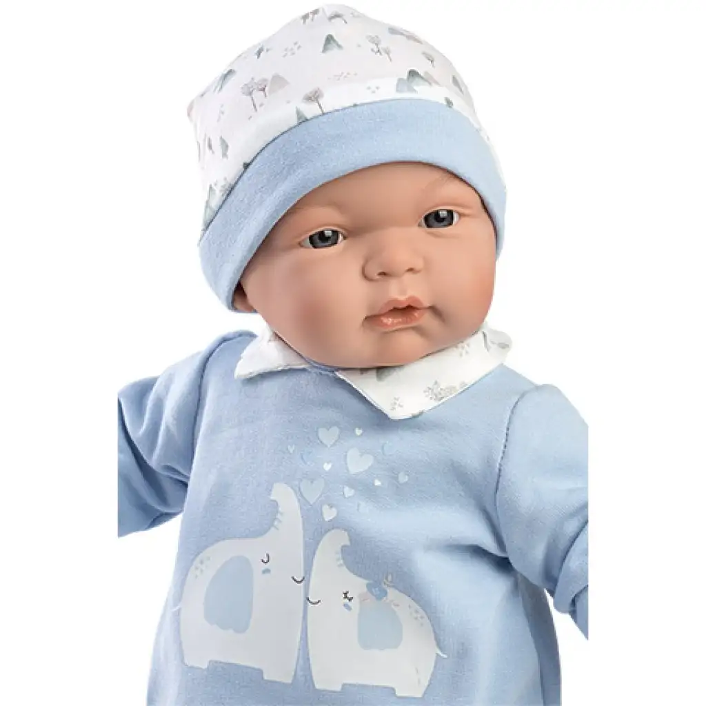 Llorens: Joel Baby in einem Strampler mit Elefanten, 38 cm kép 3