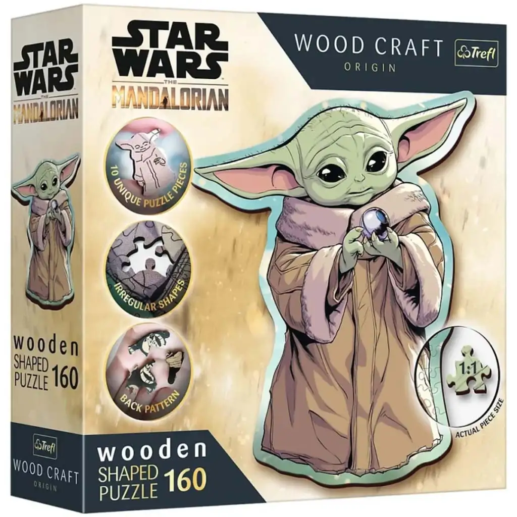 Wood Craft: Star Wars - Der Mandalorianer Grogu 160-teiliges Premium-Holzpuzzle - Trefl