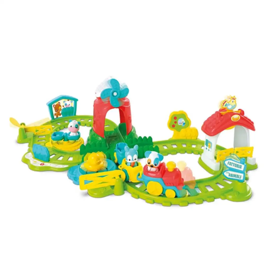 Interaktiver bunter Baby-Zug-Set mit Bauernhof-Zubehör kép 2