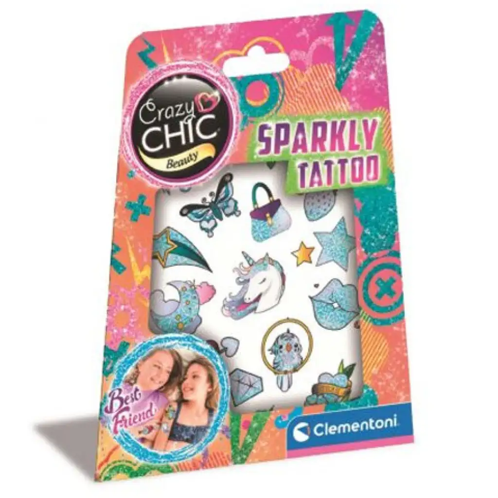 Crazy Chic: Funkelnde Glitzer-Tattoo-Set - Clementoni
