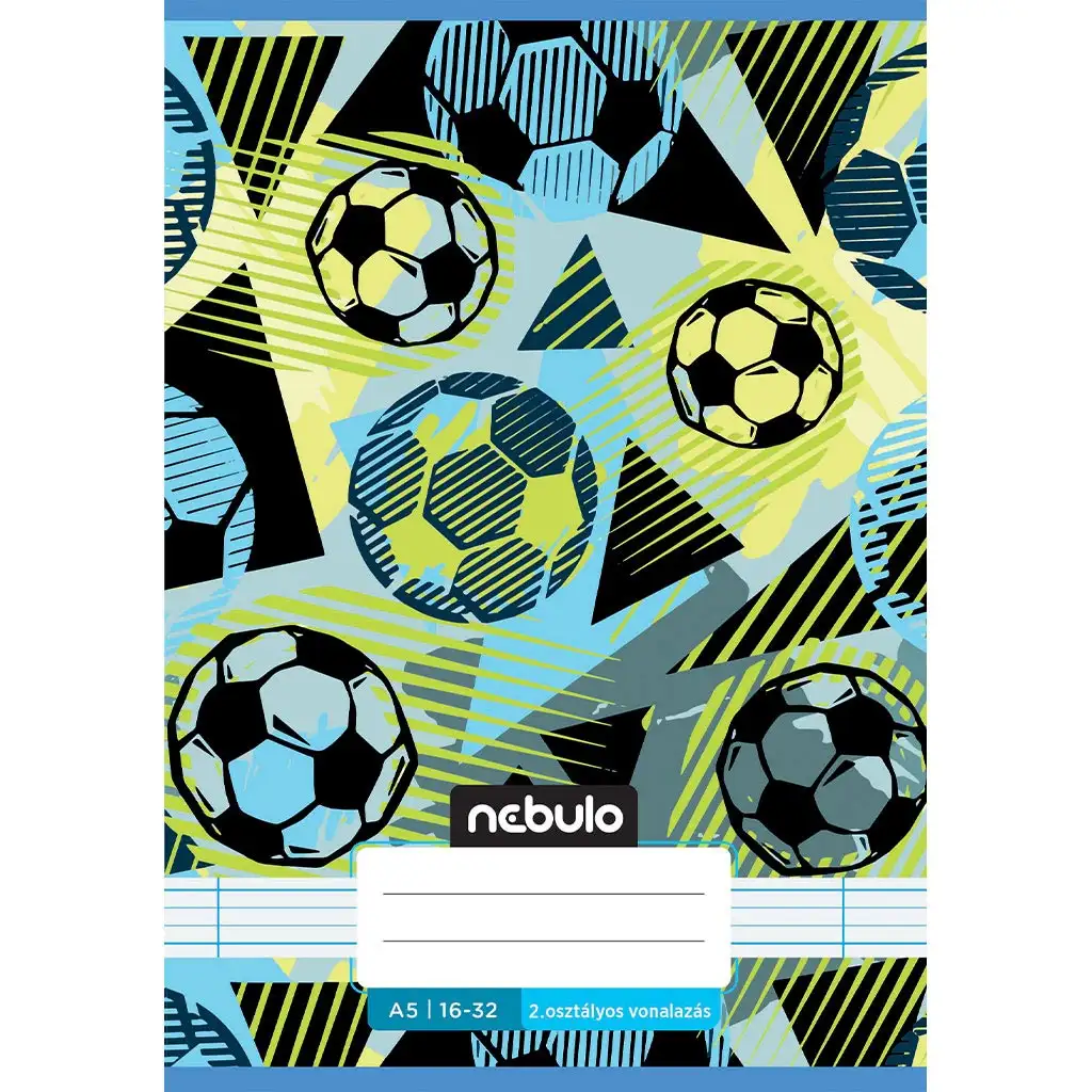 Nebulo: Geheftetes liniertes Heft für die 2. Klasse A5 16-32 mit coolem Muster - mit Bällen