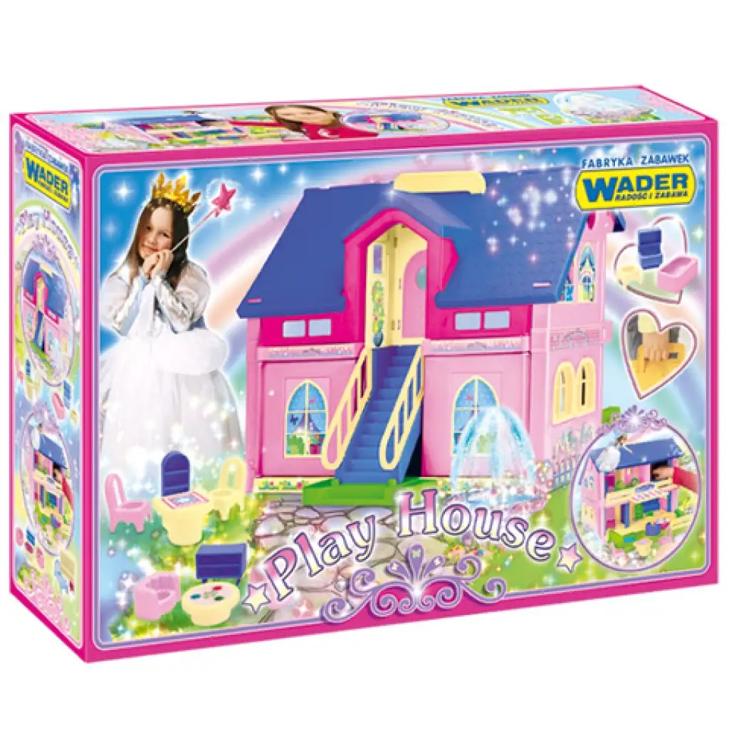 2-stöckiges Puppenhaus mit Möbeln - Wader kép 2