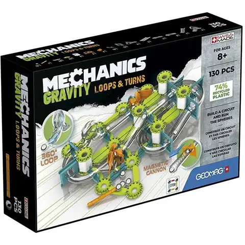 Geomag Mechanics Gravity Loops magnetisches Konstruktionsspielzeug 130-teilig