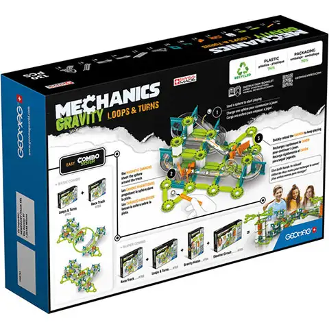 Geomag Mechanics Gravity Loops magnetisches Konstruktionsspielzeug 130-teilig kép 2