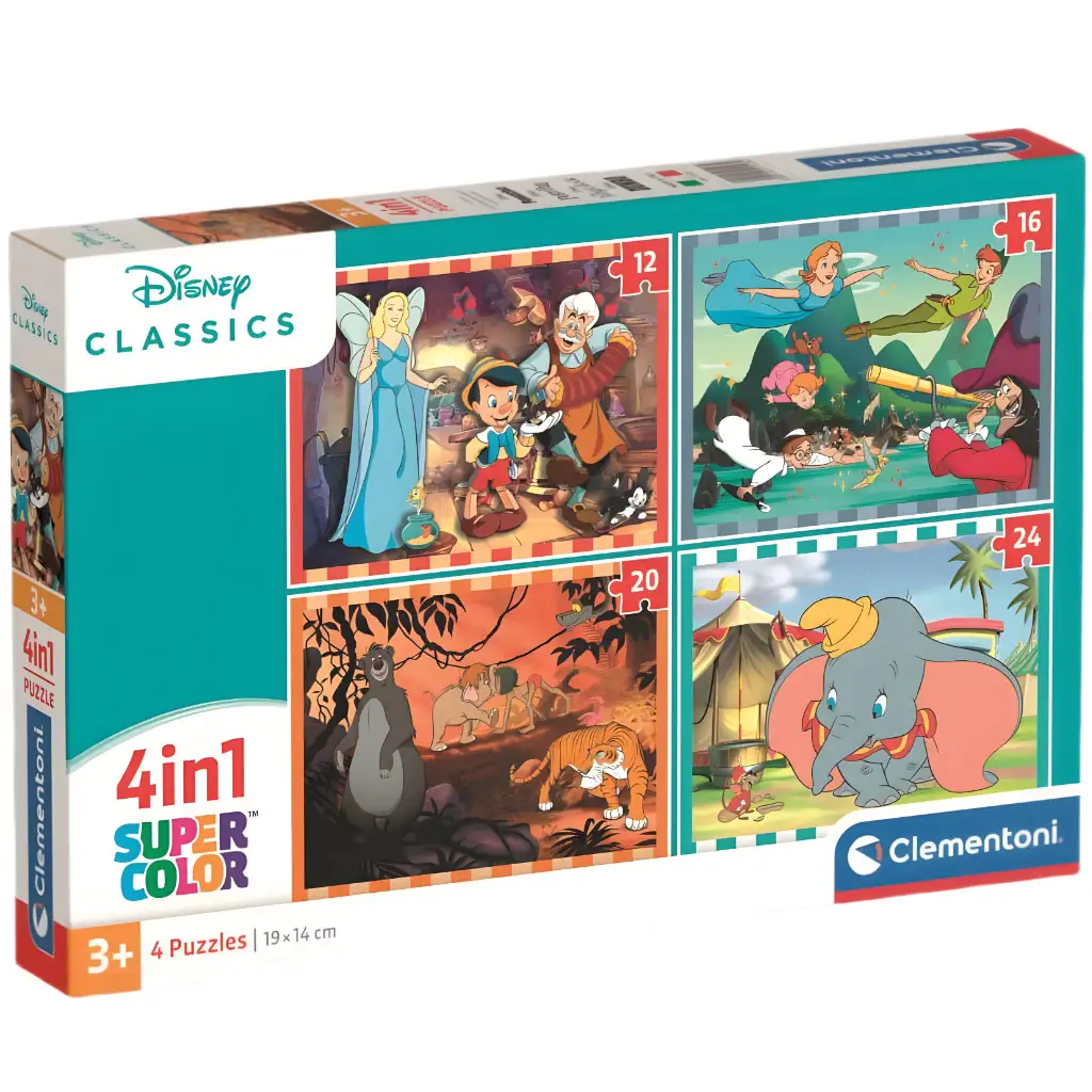 Disney-Klassiker 4-in-1 Supercolor Puzzle - Clementoni
