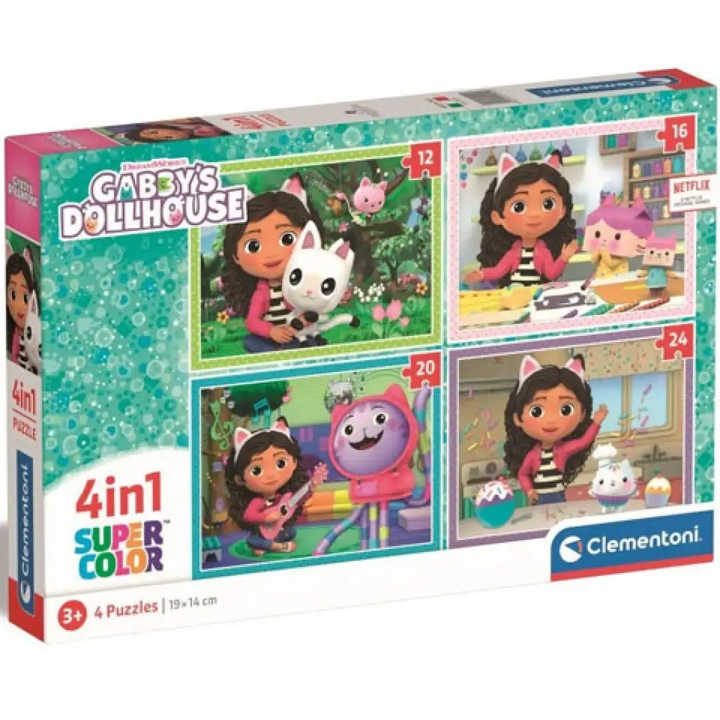 Gabis Puppenhaus Supercolor 4-in-1 Puzzle - Clementoni