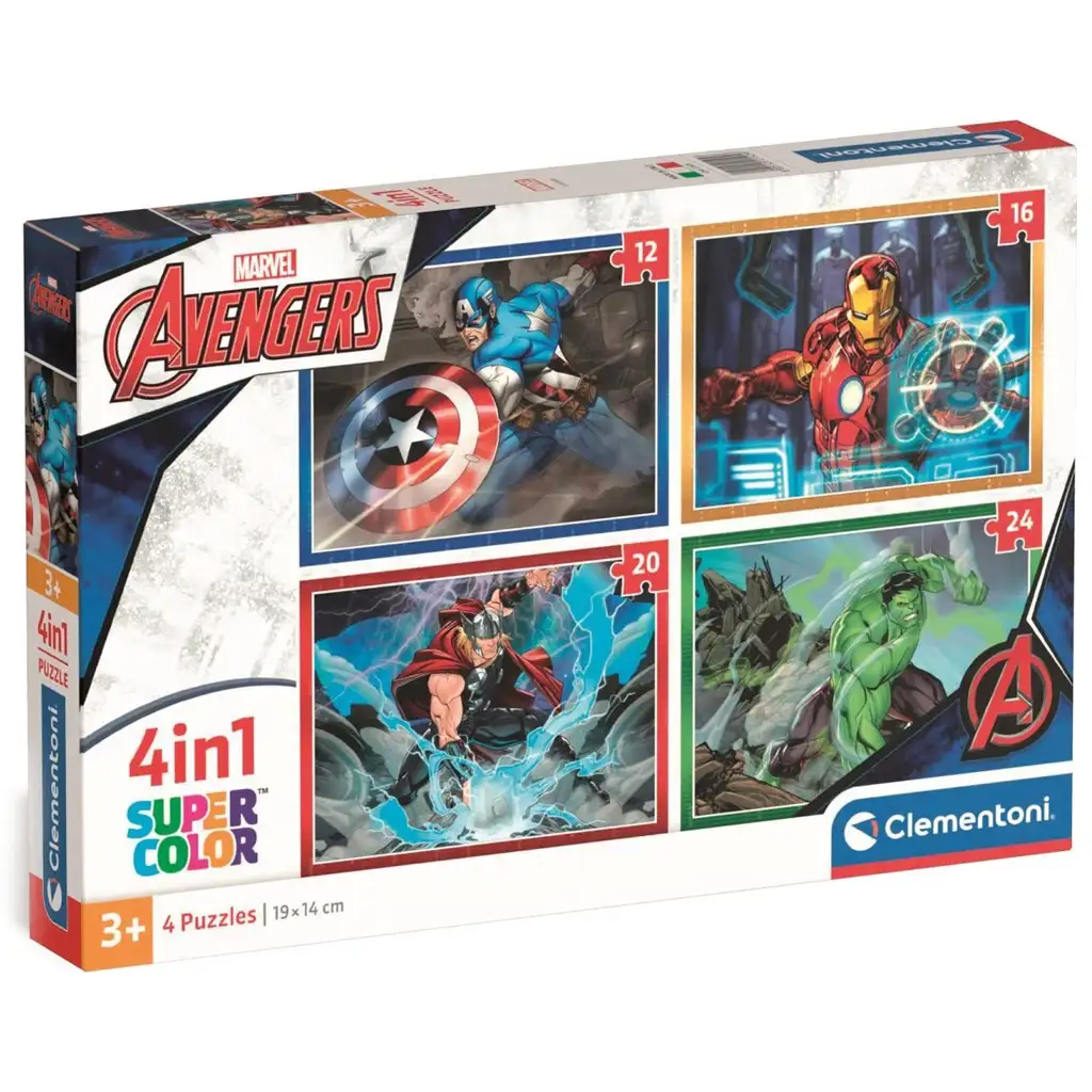 Marvel: Avengers 4-in-1 Supercolor Puzzle - Clementoni