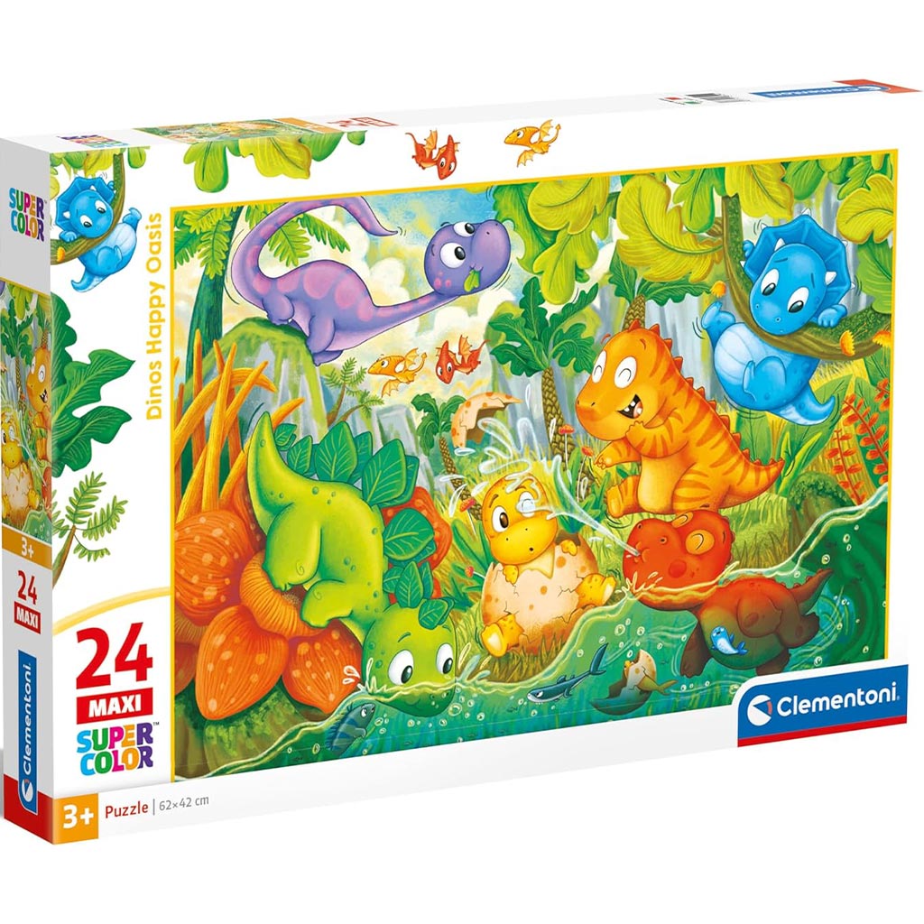 Spielende Dinos 24-tlg. Maxi Supercolor Puzzle - Clementoni