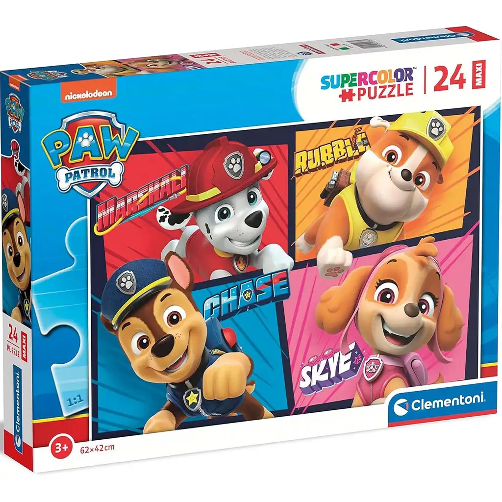 Mancs-Patrouille Grinsende Welpen 24-teiliges Maxi Supercolor Puzzle - Clementoni