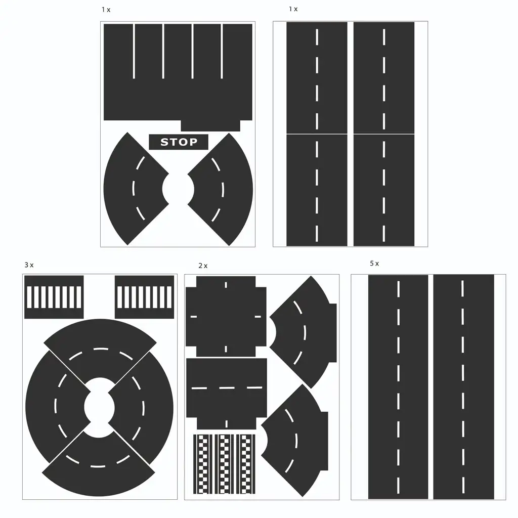 PlayBox: Straßenset mit 12 Bögen Aufklebern kép 2