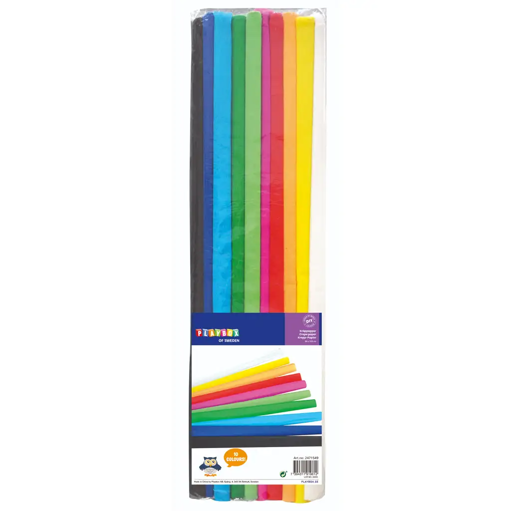 PlayBox: Buntes 10er-Set Krepppapier 50x200cm kép 2