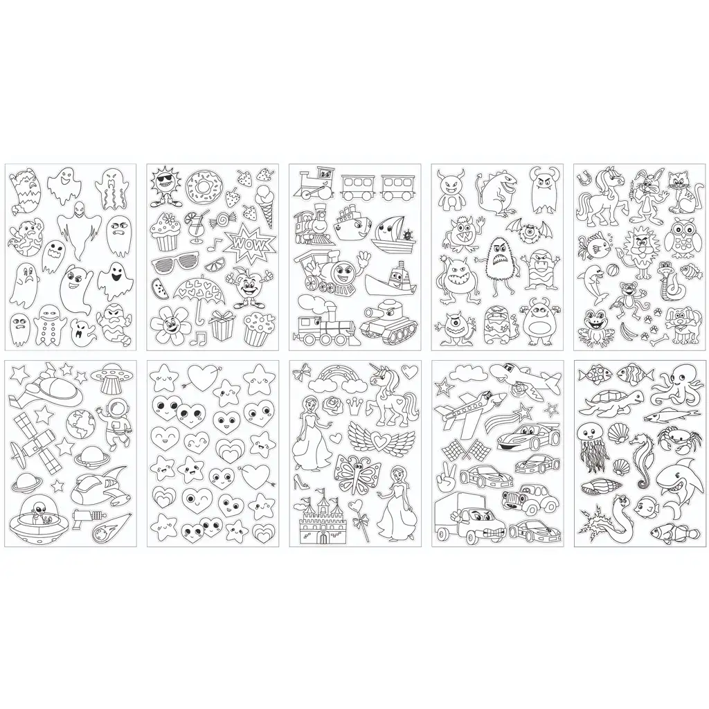 PlayBox: Ausmalbare 160-teilige Aufkleberset kép 2