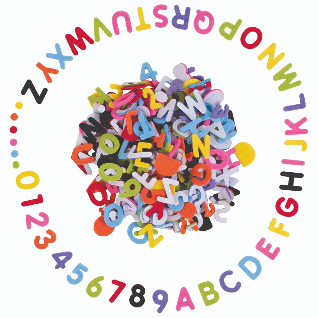 PlayBox: Selbstklebende Filzbuchstaben und -zahlen, 500er-Set kép 2