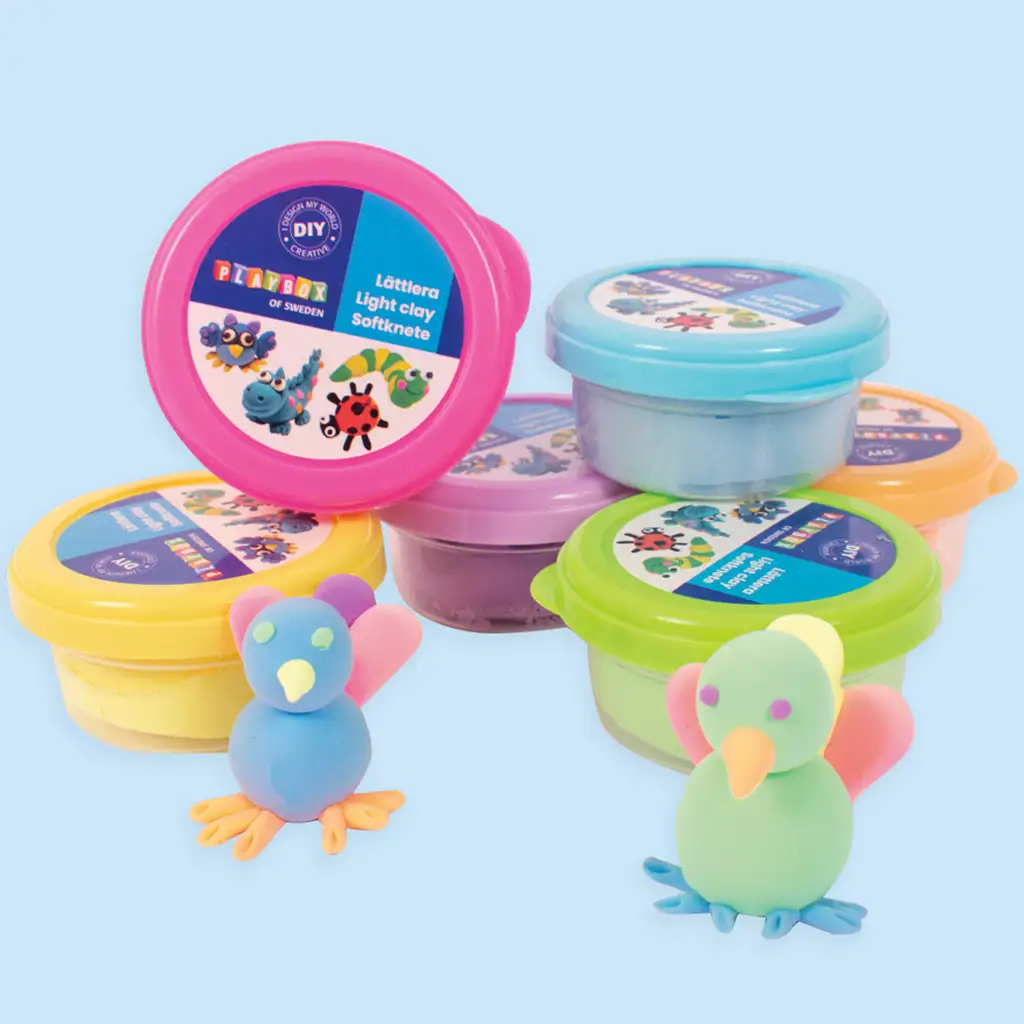 PlayBox: Pastellfarbene Knetset im Becher 6x14 Gramm kép 2