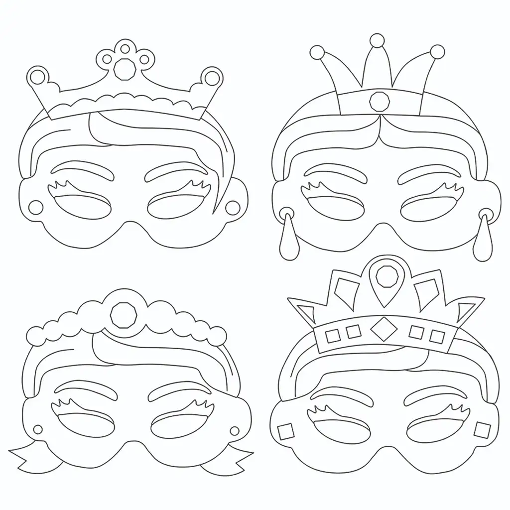 PlayBox: Prinzessinnen 12er-Set Papiermasken kép 2