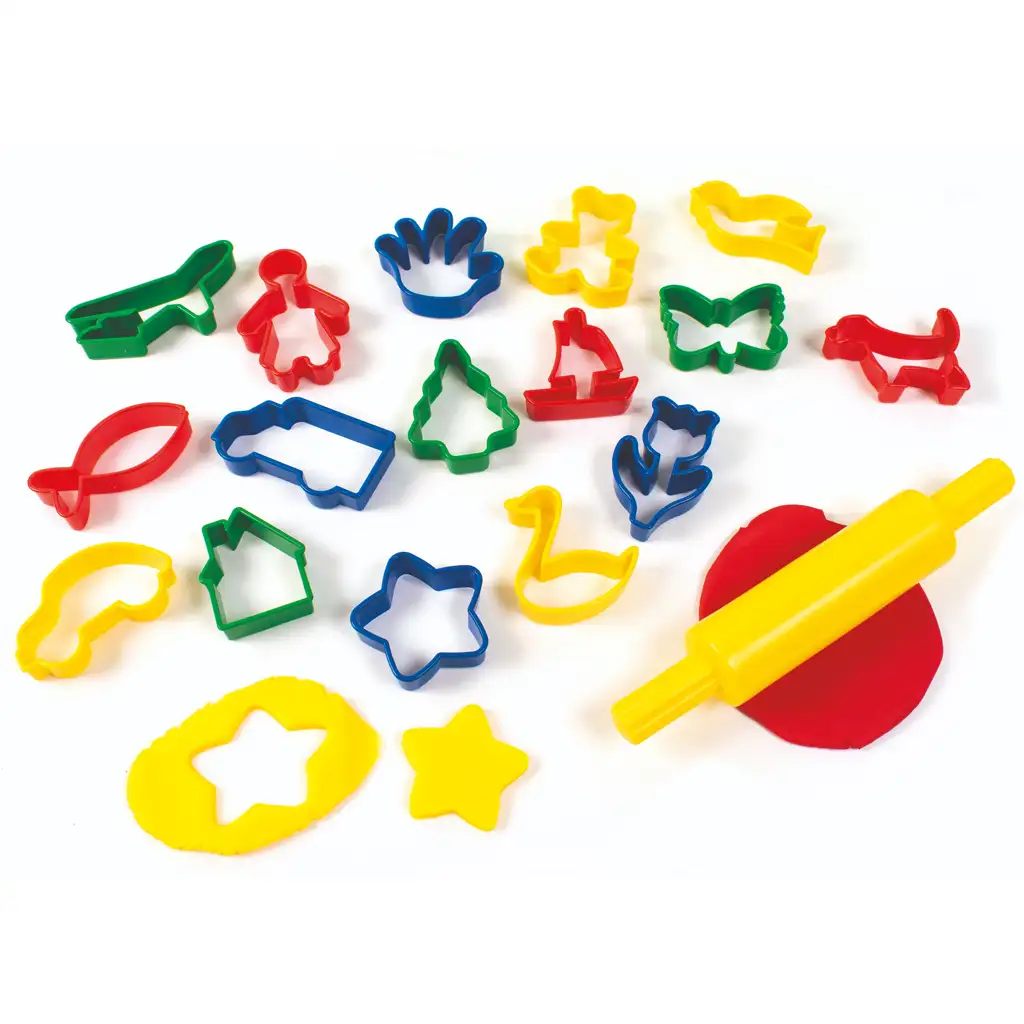 PlayBox: Ausstechform-Set mit Nudelholz, 17-teilig kép 2