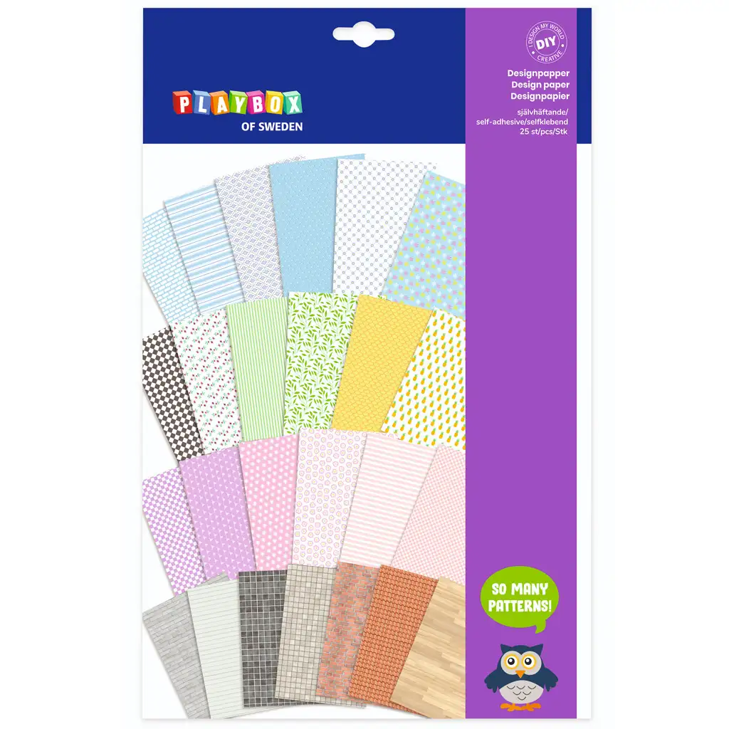 PlayBox: Gemustertes Dekorpapier 25 Blätter