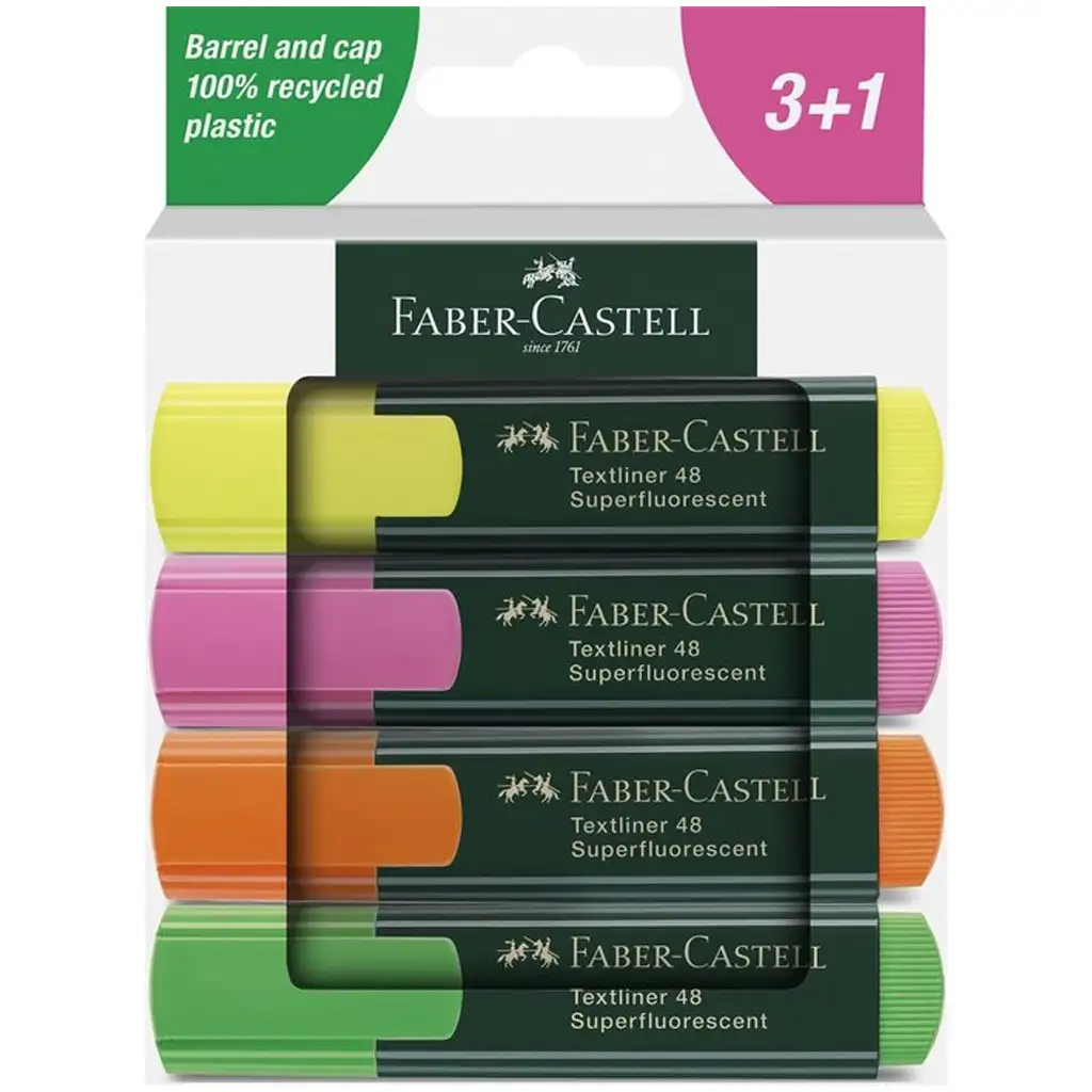 Faber-Castell: 1548 Superfluorescent 4 db-os szövegkiemelő filc szett kép 1