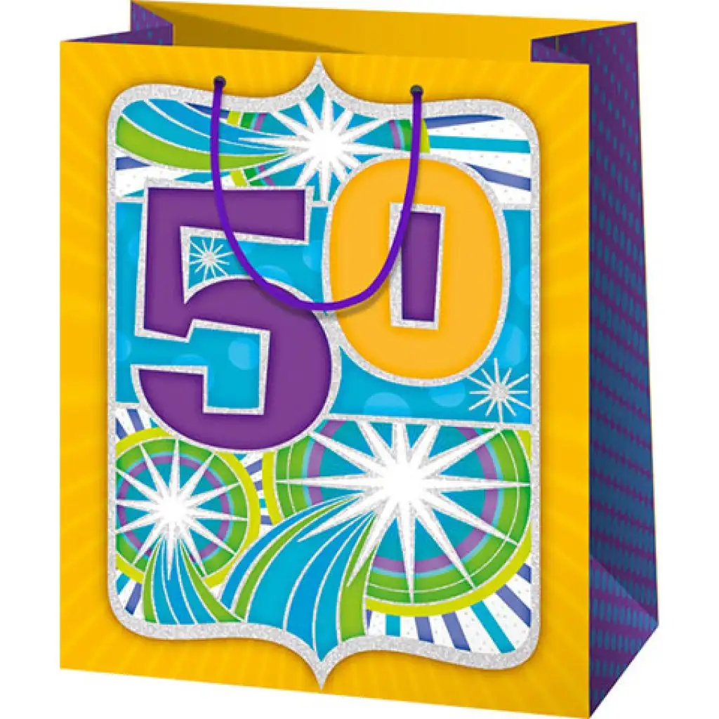 50-es jubileumi exkluzív normál méretű ajándéktáska 11x6x15cm kép 1