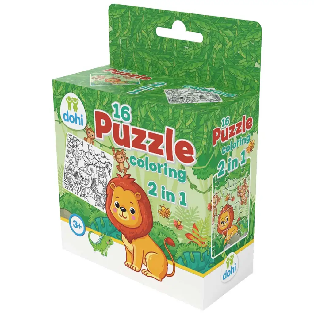 16 Darabos Színezős Puzzle 2 az 1-ben - Oroszlán kép 1