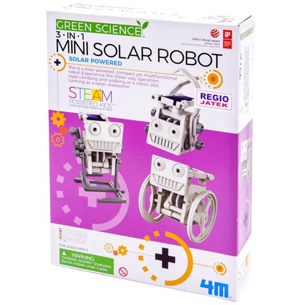 3-in-1 Solar Roboter – Bewegung mit Sonnenenergie, Spiel mit Wissenschaft kép 1
