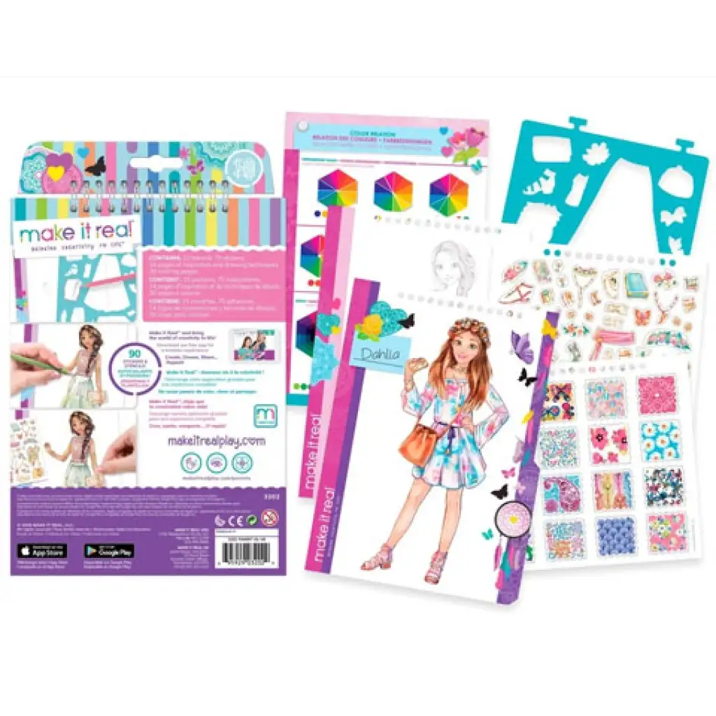 Make it Real: Mode-Design-Skizzenbuch mit Zubehör - Romantische Kleider kép 2