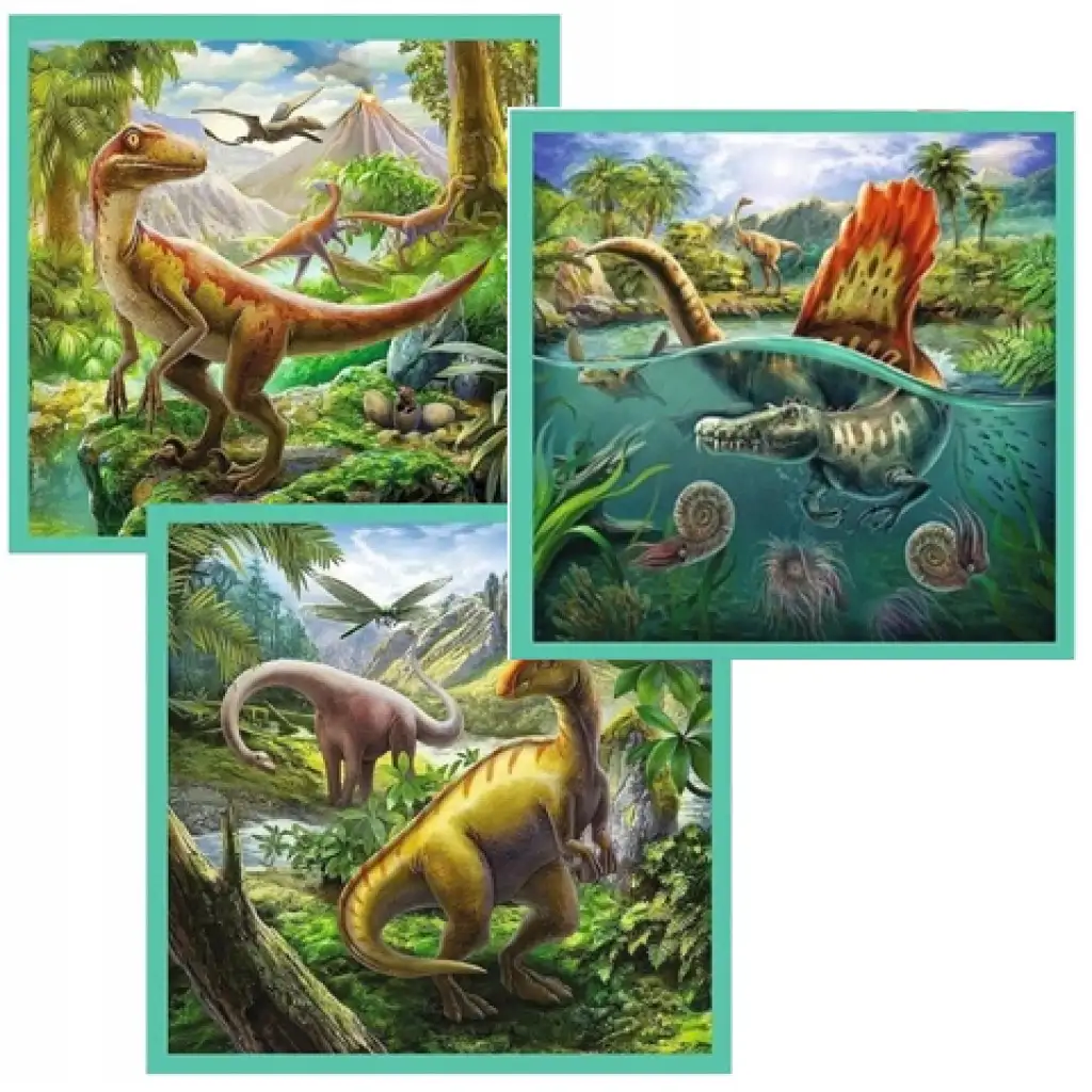 3-in-1 Dinosaurier-Puzzle-Set - Trefl kép 2