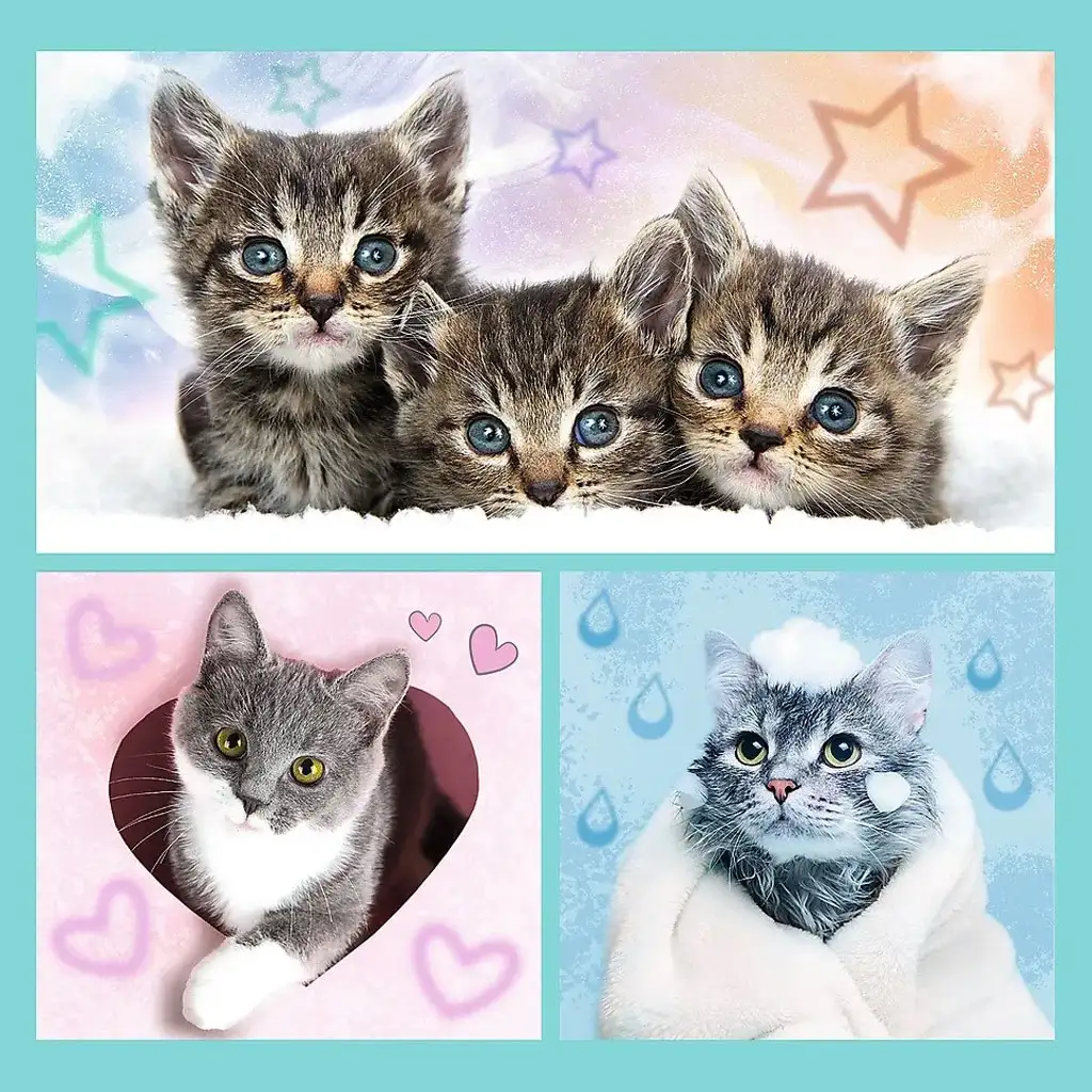 Süße Kätzchen 3-in-1 Puzzle - Trefl kép 2