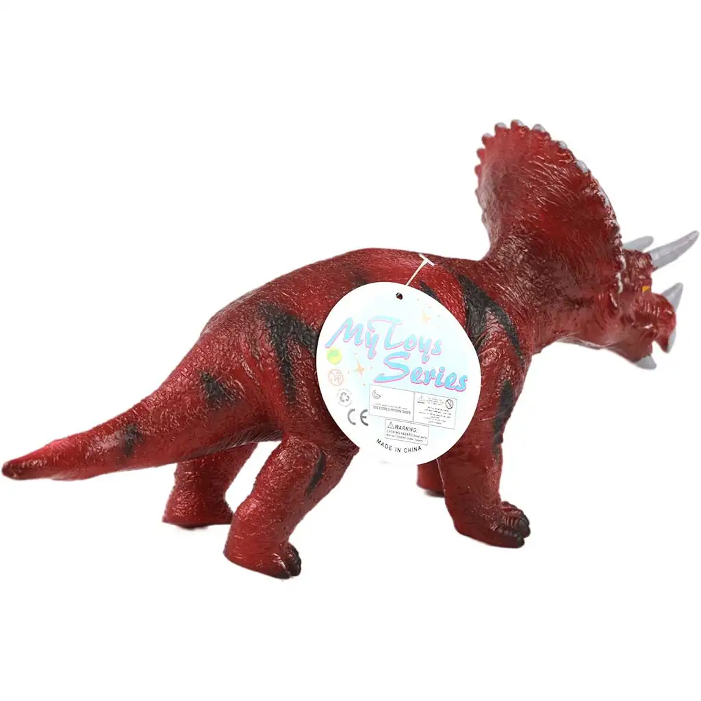 Dino World: Triceratops-Dinosaurierfigur aus Vinyl mit Geräuschfunktion und Baumwollfüllung, 35 cm kép 2