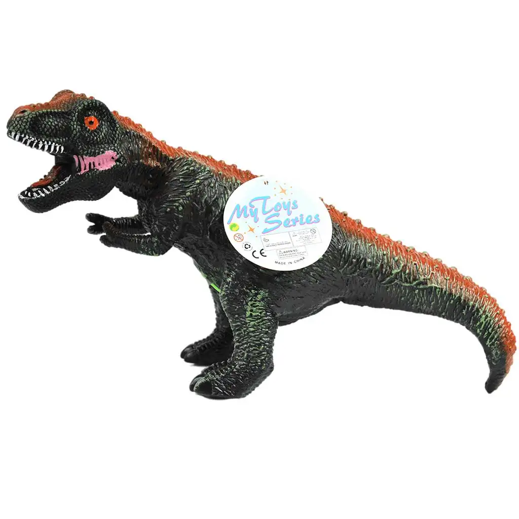 Dino World: Vinyl anyagú hangot adó T-REX dinoszaurusz figura pamut töltéssel 35cm-es méretben kép 1